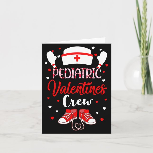 Pediatric Valentines Day Nurse Crew Family Group N Card (Front)