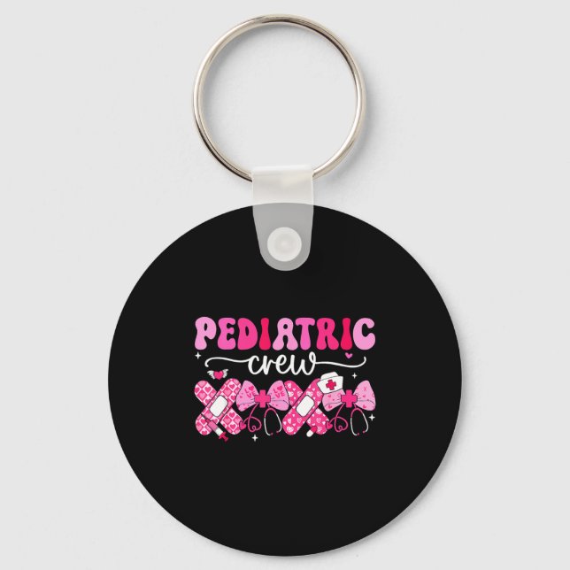 Pediatric Valentines Nurse Crew Peds Nurse Valenti Key Ring (Front)