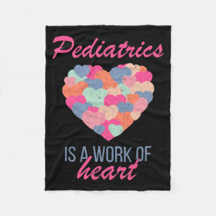 Pediatrics Is A Work Of Heart Valentines Day Pedia Fleece Blanket