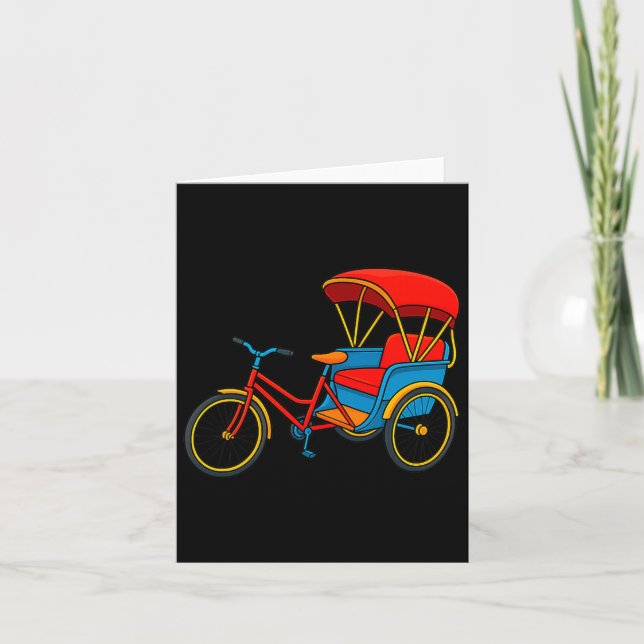 Pedicab Cycle Rickshaw Bike Taxi Premium Tri-blend Card (Front)