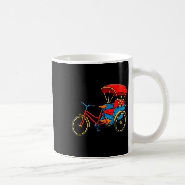 Pedicab Cycle Rickshaw Bike Taxi Premium Tri-blend Coffee Mug (Right)