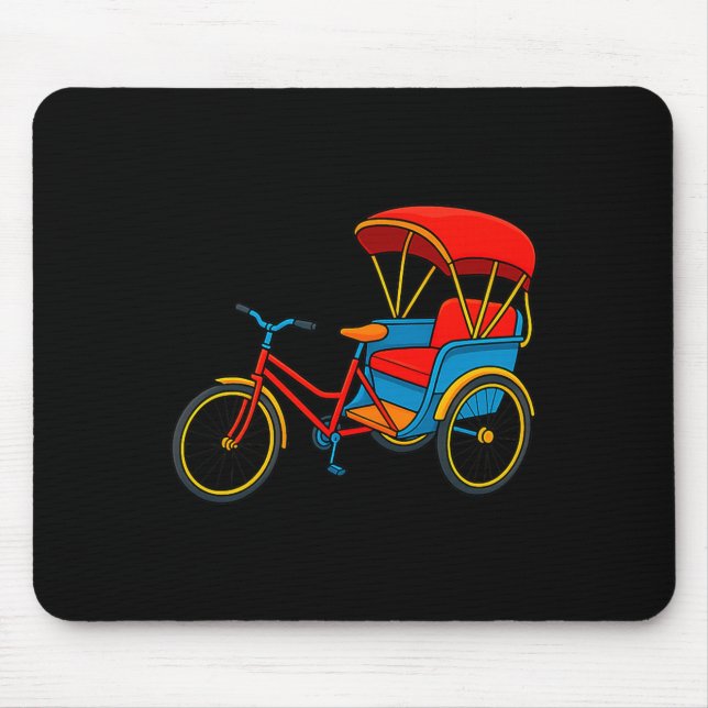 Pedicab Cycle Rickshaw Bike Taxi Premium Tri-blend Mouse Mat (Front)