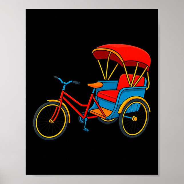 Pedicab Cycle Rickshaw Bike Taxi Premium Tri-blend Poster (Front)