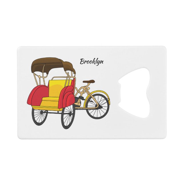 Pedicab rickshaw cartoon illustration (Front (Horizontal))