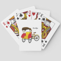 Pedicab rickshaw cartoon illustration