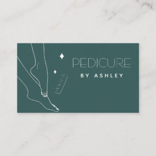 Pedicure Elegant Feet & Sparkle Simple Minimal  Business Card