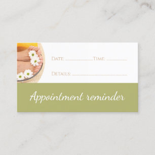 Pedicure Nail Pedicurist Next Visit Reminder Card