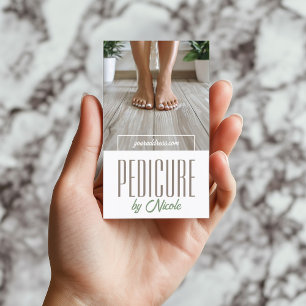 Pedicure Nail Peducurist Feet On Wood Floor Ground Business Card