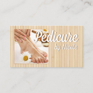 Pedicure Nail Peducurist Feet Spa Bamboo Stripes Business Card