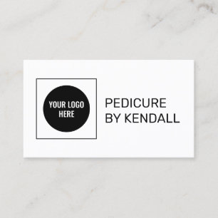 Pedicure Nail Studio Minimal Trendy Simple White Business Card