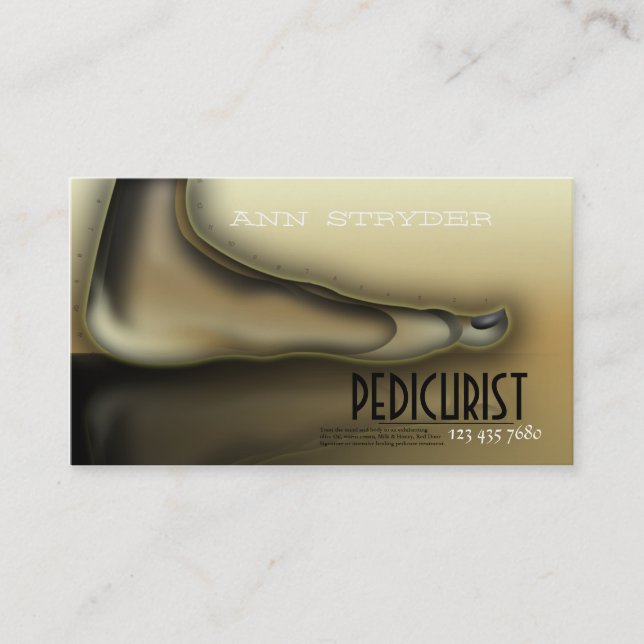 Pedicurist/Foot/Toe Specialist Business Card (Front)