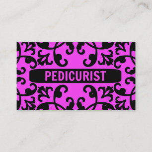 Pedicurist Hot Pink Damask Business Card