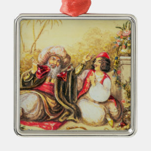 Pedrillo plying Osmin with drink Metal Tree Decoration