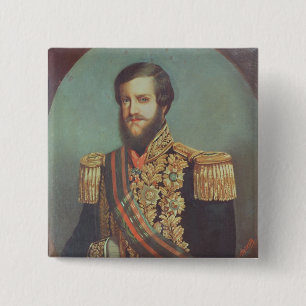 Pedro II Emperor of Brazil 15 Cm Square Badge
