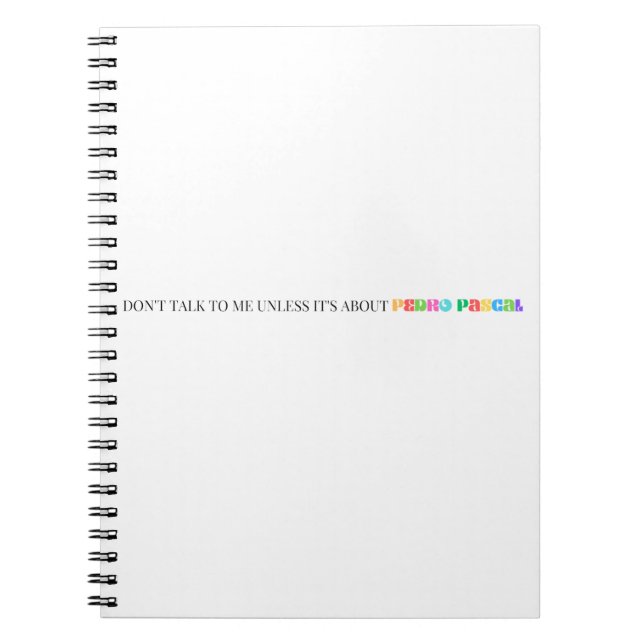 Pedro Pascal Funny Rainbow Notebook Journal (Front)