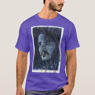 Pedro Pascal Hand Drawn Oil and Ink Portrait T-Shirt