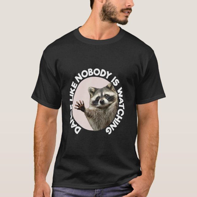 Pedro Racoon Funny Animal Cute Design Fun Dancing T-Shirt (Front)