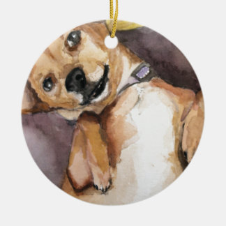 Pedro the Chiweenie Ceramic Tree Decoration