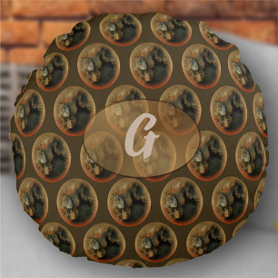 Pedro the Iguana 0768 Round Cushion