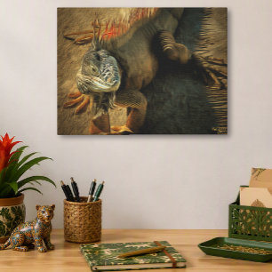 Pedro the Iguana Digital Oil Painting 0768 Art Canvas Print
