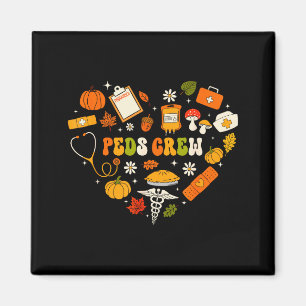 Peds Crew Nurse Fall Heart Pediatric Pumpkin Thank Magnet