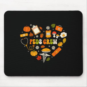 Peds Crew Nurse Fall Heart Pediatric Pumpkin Thank Mouse Mat