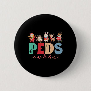 Peds Nurse Christmas Paediatrics Nurse Xmas Party 6 Cm Round Badge