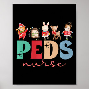 Peds Nurse Christmas Paediatrics Nurse Xmas Party Poster