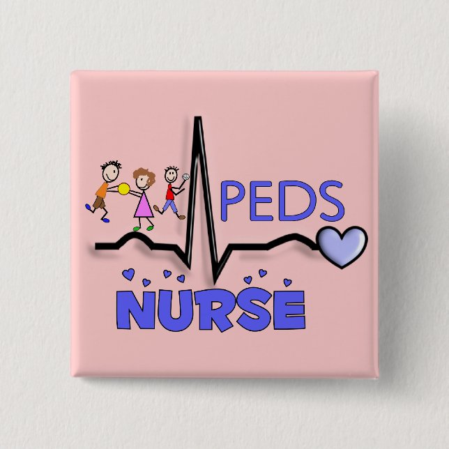 PEDS NURSE QRS Design T-Shirts & Gifts 15 Cm Square Badge (Front)