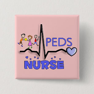 PEDS NURSE QRS Design T-Shirts & Gifts 15 Cm Square Badge