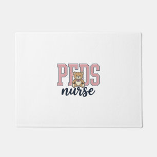 Peds Nurse Teddy Bear Vintage Shirt Design_1 Doormat