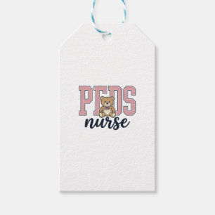 Peds Nurse Teddy Bear Vintage Shirt Design_1 Gift Tags