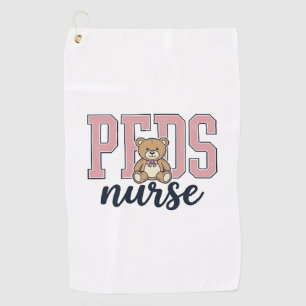 Peds Nurse Teddy Bear Vintage Shirt Design_1 Golf Towel