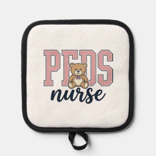 Peds Nurse Teddy Bear Vintage Shirt Design_1 Pot Holder