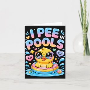 Pee in pools funny sarcastic cute duck in summer card