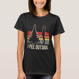 Pee outside funny camping hiking retro vintage T-Shirt