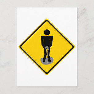 Pee Pants Road Sign Postcard