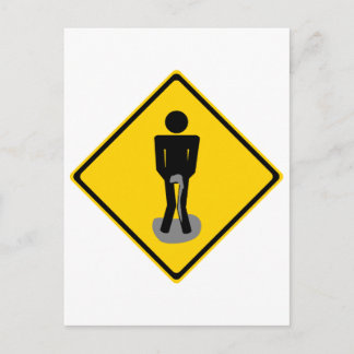 Pee Pants Road Sign Postcard