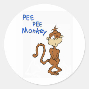 Pee Pee Monkey Classic Round Sticker