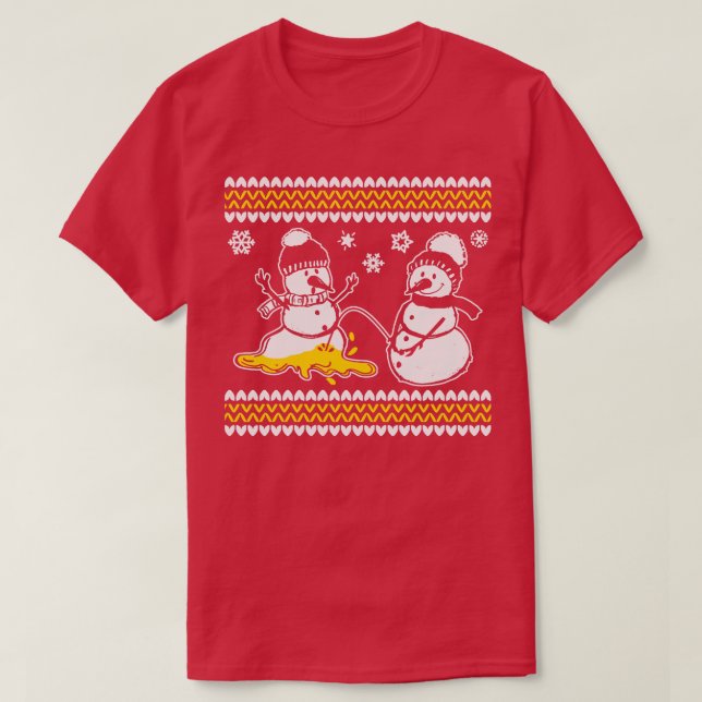 Pee Pee Snowman T-Shirt (Design Front)