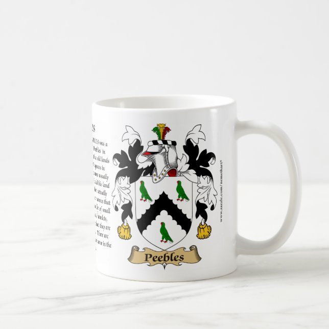 Peebles, the Origin, the Meaning and the Crest Coffee Mug (Right)