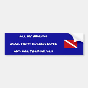 Peeing Diver Bumper Sticker #1