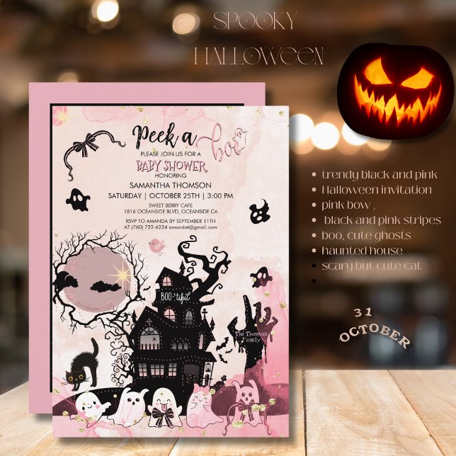 Peek a Boo Baby Shower Invitation, Whimsical Ghost Invitation (Peek a Boo Baby Shower Invitation, Whimsical Ghost Invitation)