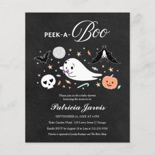 Peek-A-Boo Budget Halloween Baby Shower Invitation