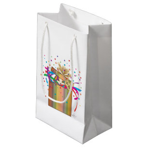 Peek-a-Boo Cat In a Box Small Gift Bag