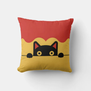 Peek-a-Boo Cat Minimalist  Cushion