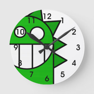 Peek-A-Boo Dragon Round Clock