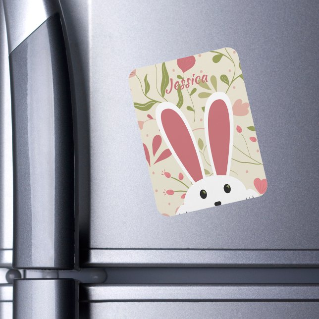 Peek-a-boo Easter Bunny Ears with Floral Design Magnet (Creator Uploaded)