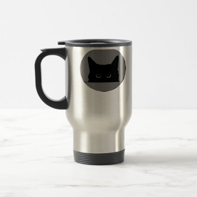 Peek-A-Boo Funny Travel Mug (Left)
