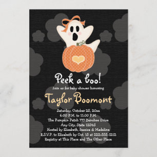Peek a Boo Ghost Baby Shower Invitations
